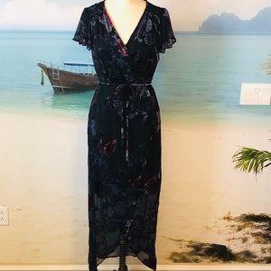 Burn-out velvet surplus dress